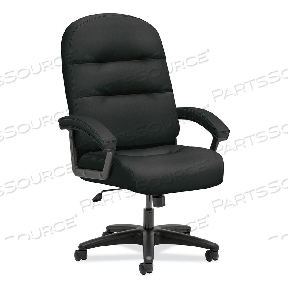 PILLOW-SOFT 2090 SERIES EXECUTIVE HIGH-BACK SWIVEL/TILT CHAIR, SUPPORTS UP TO 300 LB, 16" TO 21" SEAT HEIGHT, BLACK 