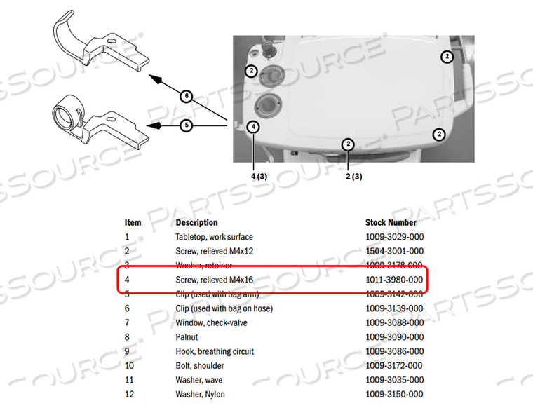 SCREW M4 X 16 POSIDRIVE PAN HEAD EXT RELIEVED BODY A4 SST by Datex-Ohmeda