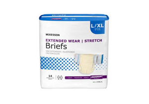EXTENDED WEAR MAXIMUM ABSORBENCY INCONTINENCE BRIEF, LARGE / EXTRA LARGE (14 PER BAG) by McKesson