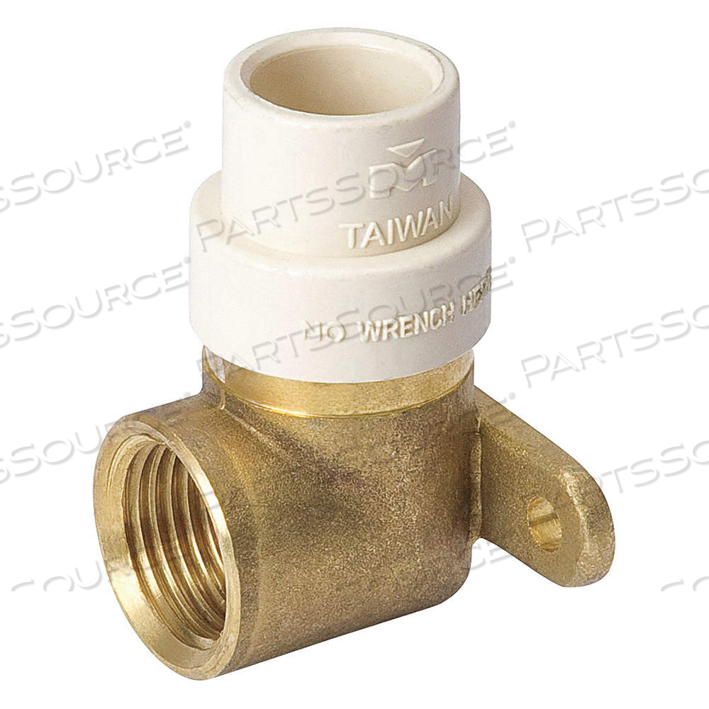 DROP EAR ELBOW, BRASS/CPVC, FIP X SOLV, 1/2 IN X 1/2 IN PIPE SIZE by Approved Vendor