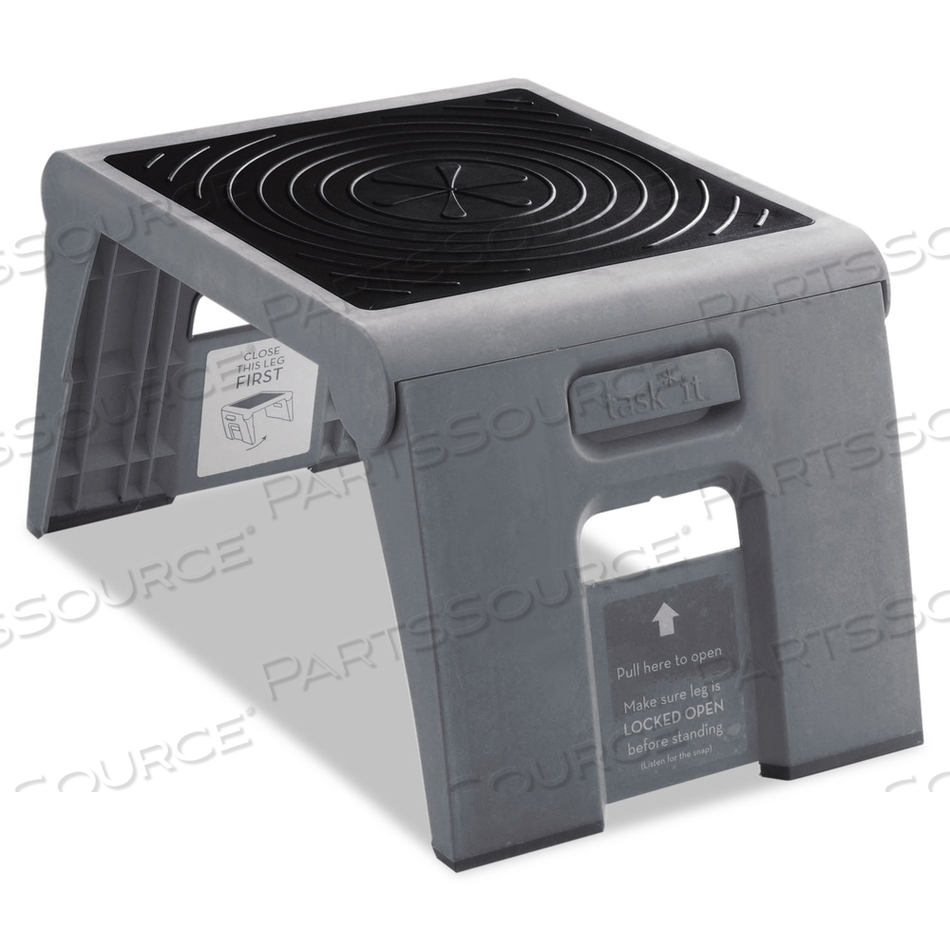 FOLDING STEP STOOL, 1-STEP, 300 LB CAPACITY, 14 X 11.25 X 9.75, SLATE by Cramer FOLDING STEP STOOL, 1-STEP, 300 LB CAPACITY, 14 X 11.25 X 9.75, SLATE by Cramer