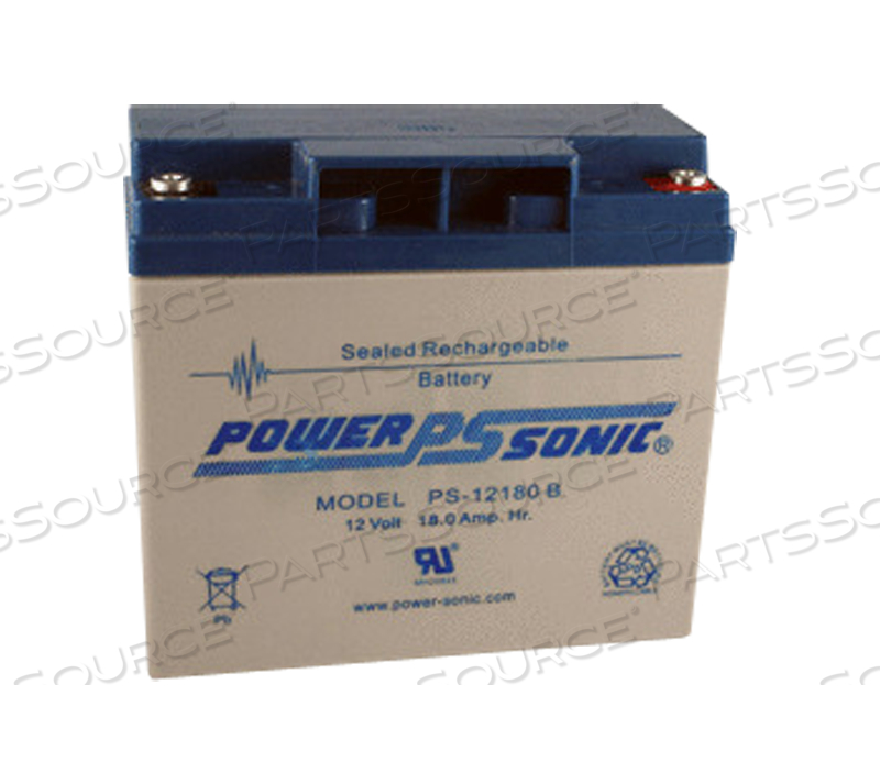 7.13 L X 3 W X 6.59IN H 12V 18AH SEALED LEAD ACID RECHARGEABLE THREADED INSERT BATTERY by Power-Sonic Corporation 7.13 L X 3 W X 6.59IN H 12V 18AH SEALED LEAD ACID RECHARGEABLE THREADED INSERT BATTERY by Power-Sonic Corporation