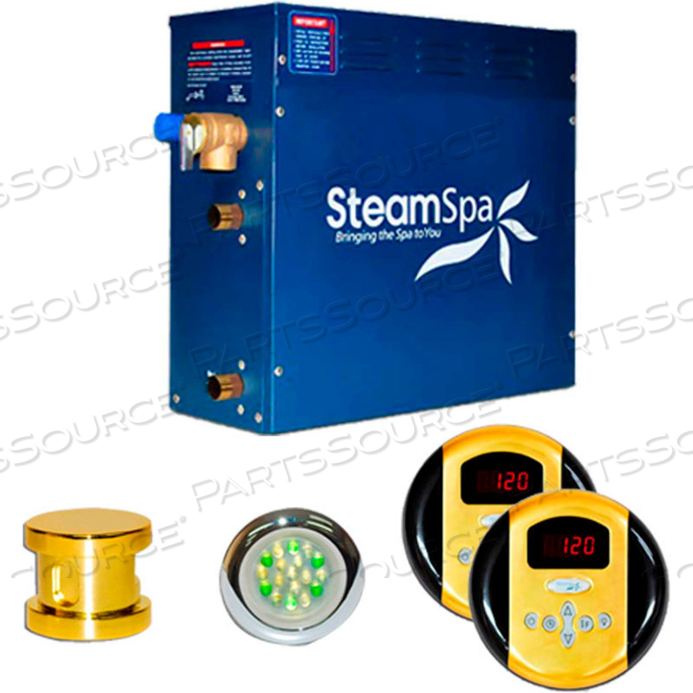 STEAMSPA ROYAL STEAM GENERATOR PACKAGE, 9KW, POLISHED BRASS 