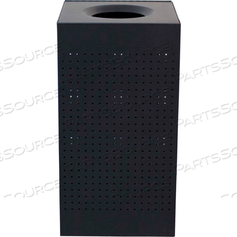25 GAL. STEEL DECORATIVE SQUARE WASTE RECEPTACLE, BLACK by Witt Company
