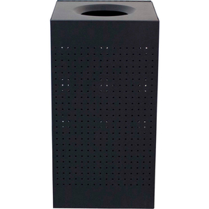 25 GAL. STEEL DECORATIVE SQUARE WASTE RECEPTACLE, BLACK by Witt Company