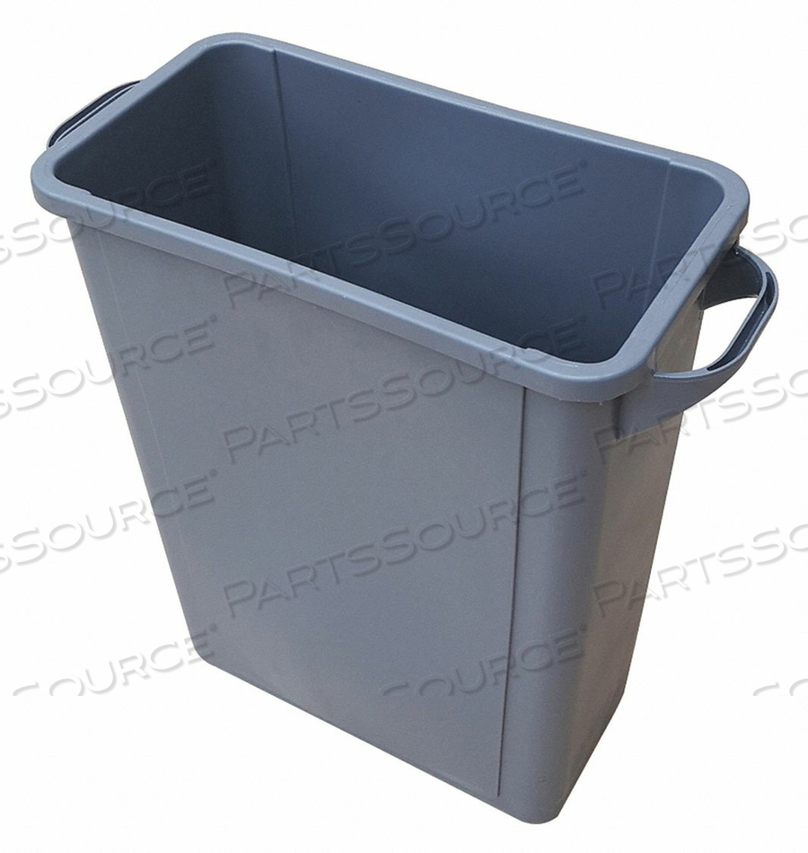 GRAINGER TRASH CAN, RECTANGULAR, GRAY, 16 GAL CAPACITY, 11 3/4 IN WD/DIA, 24 IN DP, 25 IN HT by Tough Guy