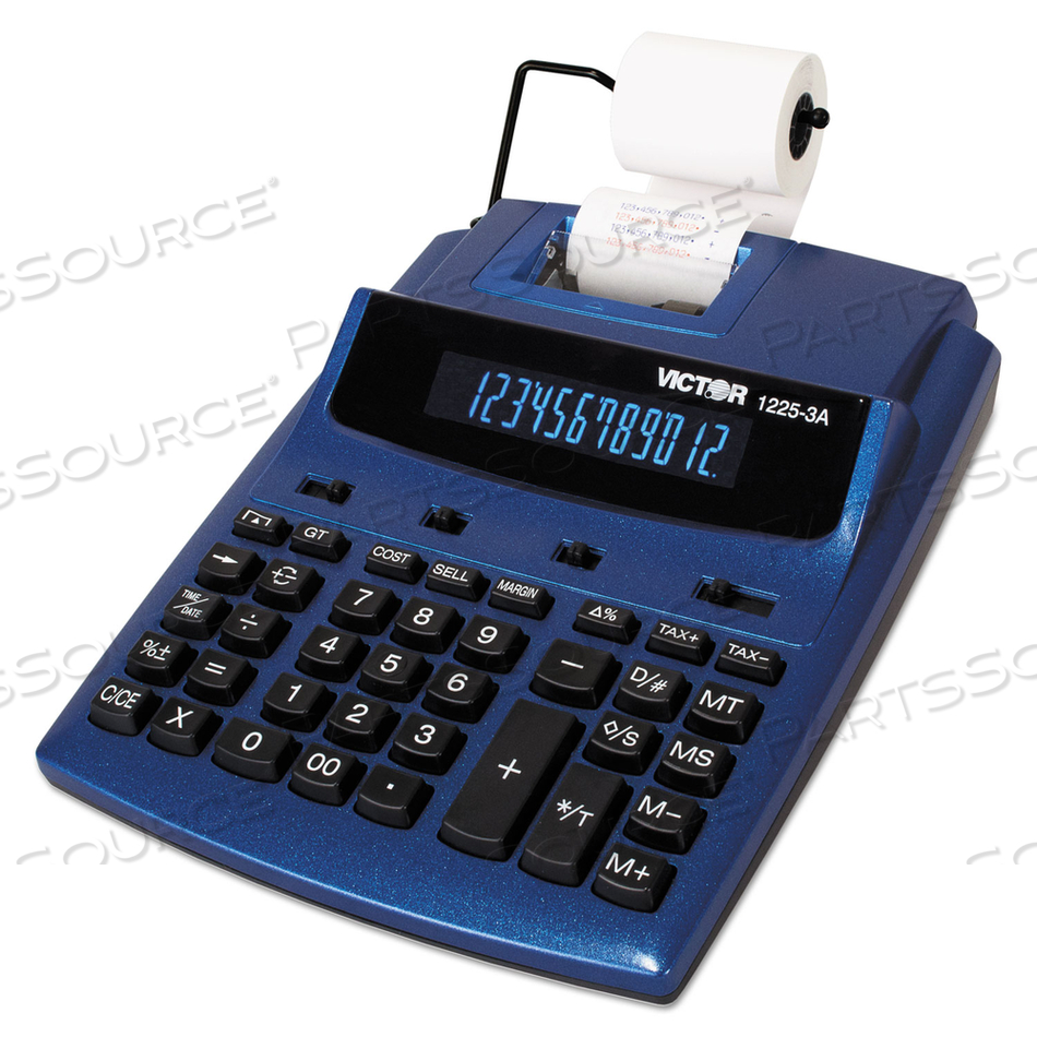 1225-3A ANTIMICROBIAL TWO-COLOR PRINTING CALCULATOR, BLUE/RED PRINT, 3 LINES/SEC by Victor Technology, LLC
