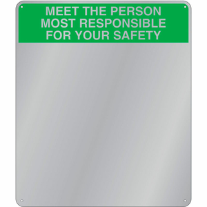 ACRYLIC SAFETY MESSAGE MIRROR, INDOOR, 29"X16", "MEET THE PERSON" by Se-Kure Domes & Mirrors