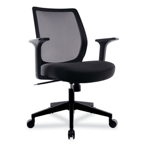 ESSENTIALS MESH BACK FABRIC TASK CHAIR WITH ARMS, SUPPORTS UP TO 275 LB, BLACK FABRIC SEAT, BLACK MESH BACK, BLACK BASE by Union & Scale