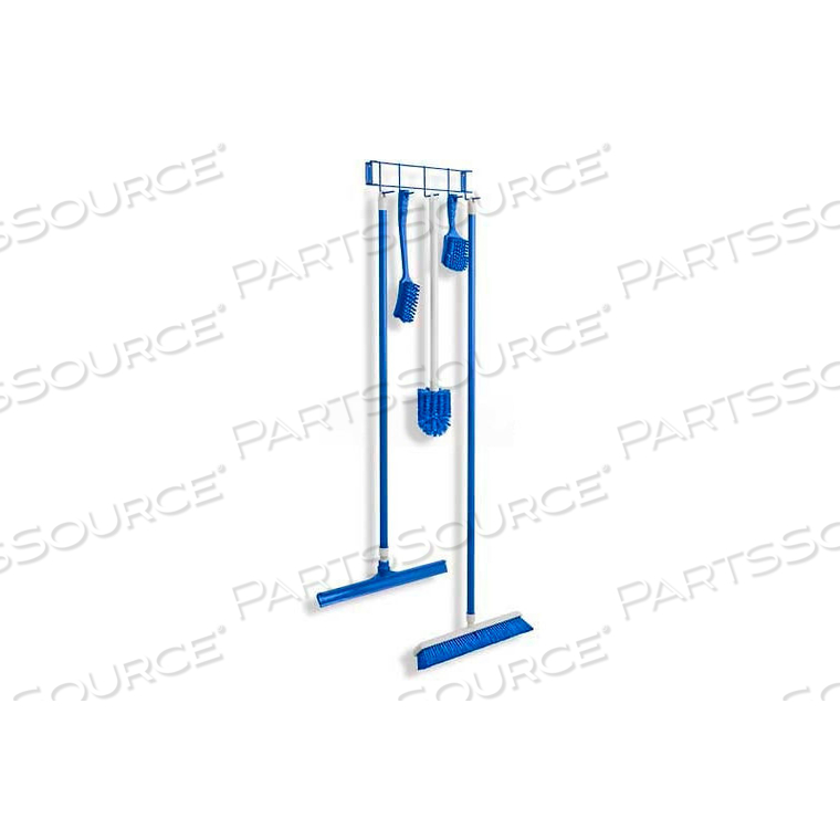 UTILITY/SANITATION HOOK RACK, BLUE, 17-1/4", 5 HOOKS by Horizon Mfg Enterprises, Inc