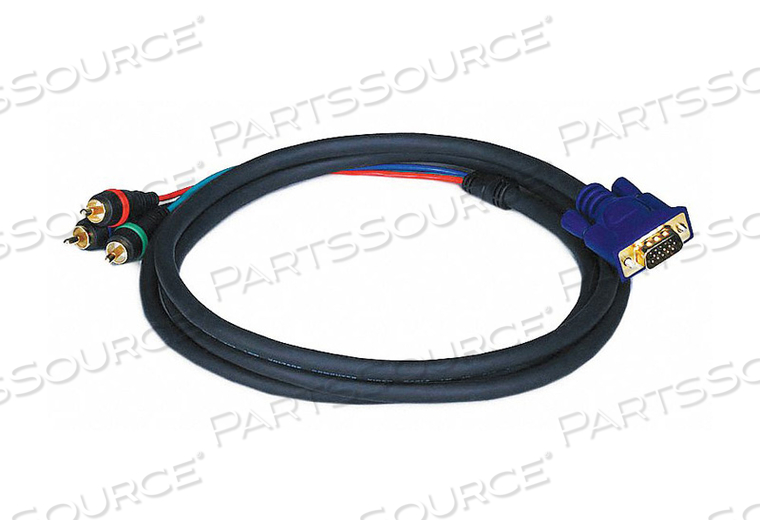 PROJ CORD VGA(HD15) TO 3 RCA MALE 6FT by Monoprice, Inc.