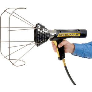 HEAT GUN WITH SAFETY CAGE ASSEMBLY, SAFETY TRIGGER & STORAGE CASE by Shrinkfast Marketing