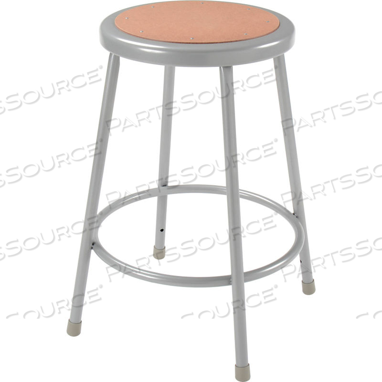 INTERION 24"H STEEL WORK STOOL WITH HARDBOARD SEAT - BACKLESS - GRAY - PACK OF 2 by National Public Seating INTERION 24"H STEEL WORK STOOL WITH HARDBOARD SEAT - BACKLESS - GRAY - PACK OF 2 by National Public Seating