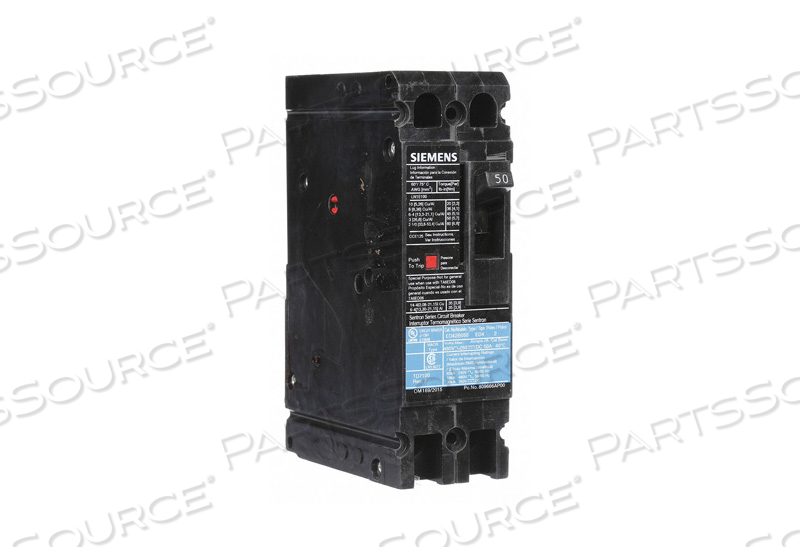 CIRCUIT BREAKER 50A 2P 480VAC ED4 by Siemens CIRCUIT BREAKER 50A 2P 480VAC ED4 by Siemens