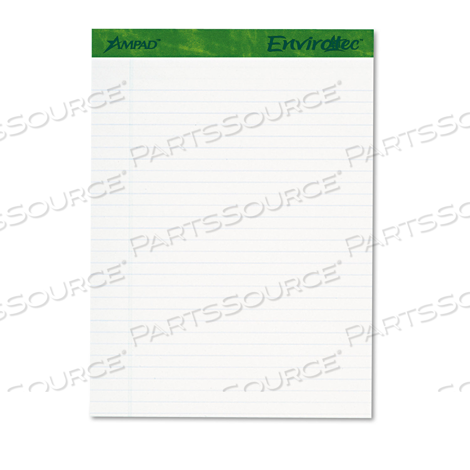 EARTHWISE BY AMPAD RECYCLED WRITING PAD, WIDE/LEGAL RULE, POLITEX SAND HEADBAND, 40 WHITE 8.5 X 11.75 SHEETS by Ampad Corporation EARTHWISE BY AMPAD RECYCLED WRITING PAD, WIDE/LEGAL RULE, POLITEX SAND HEADBAND, 40 WHITE 8.5 X 11.75 SHEETS by Ampad Corporation