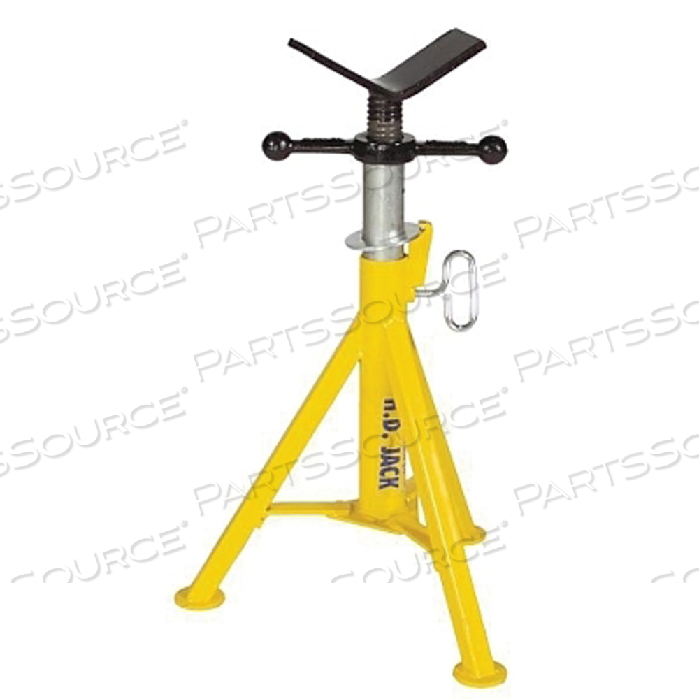 HEAVY-DUTY STYLE LO JACK, VEE, 2500 LB CAP, 1/8 IN TO 36 IN PIPE, 21 IN TO 36 IN H by Sumner