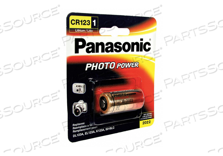 BATTERY, 123, LITHIUM, 3V, 1400 MAH 