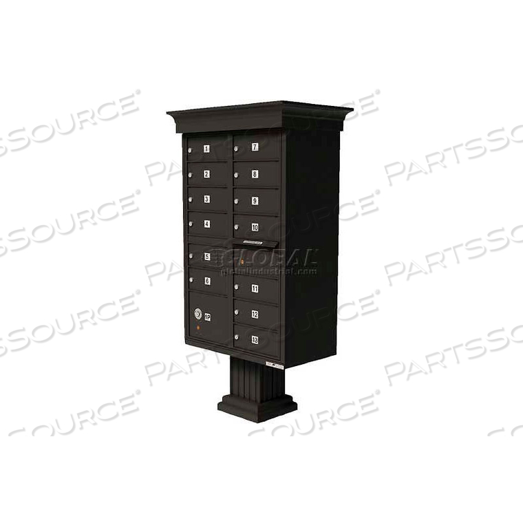 VITAL CLUSTER BOX UNIT W/VOGUE CLASSIC ACCESSORIES, 13 UNIT & 1 PARCEL LOCKER, DARK BRONZE by Florence Manufacturing Company VITAL CLUSTER BOX UNIT W/VOGUE CLASSIC ACCESSORIES, 13 UNIT & 1 PARCEL LOCKER, DARK BRONZE by Florence Manufacturing Company