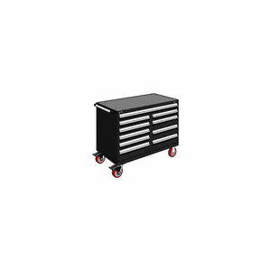 METAL 10 DRAWER MOBILE MULTI-DRAWER CABINET - 48"WX27"DX37-1/2"H BLACK by Rousseau Metal Inc.