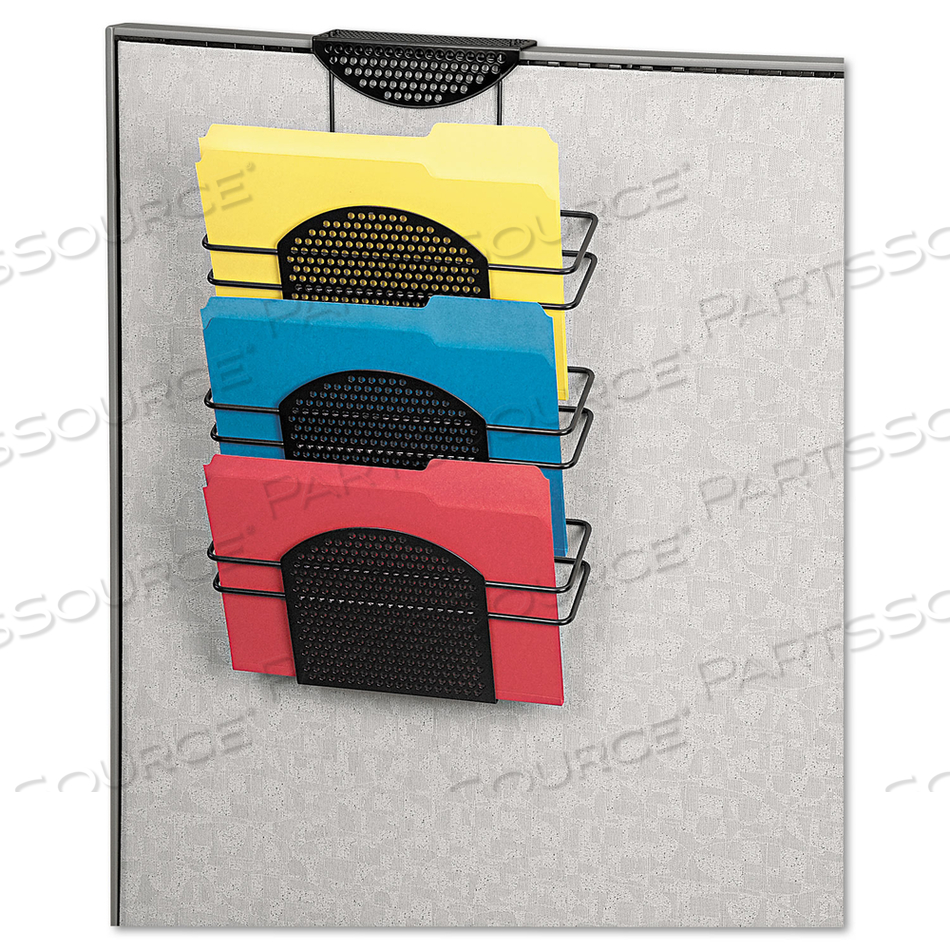 PERF-ECT PARTITION ADDITIONS THREE-POCKET ORGANIZER, 12.5 X 6.75 X 21.38, OVER-THE-PANEL MOUNT, BLACK 