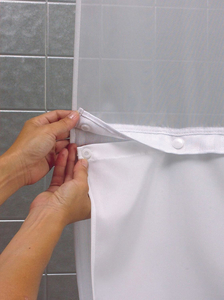 SHOWER CURTAIN WHITE 70 IN L 57 IN W by Hookless