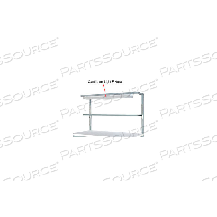 CANTILEVER LIGHT FIXTURE WITH SHELF-60" by Parent Metal Products