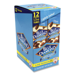 LOW SODIUM LIGHTLY SALTED ALMONDS, 1.5 OZ TUBE, 12 TUBES/BOX by Blue Diamond