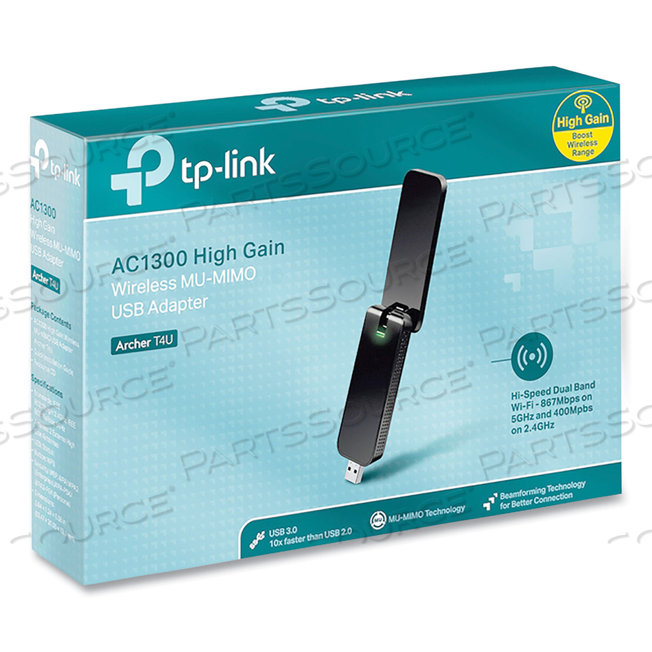 ARCHER T4U AC1300 WIRELESS USB ADAPTER, DUAL-BAND 2.4 GHZ/5 GHZ by TP-Link