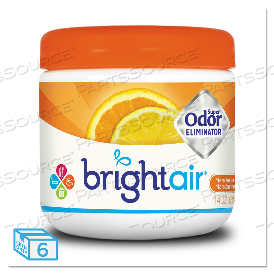 SUPER ODOR ELIMINATOR, MANDARIN ORANGE AND FRESH LEMON, 14 OZ JAR by Bright Air SUPER ODOR ELIMINATOR, MANDARIN ORANGE AND FRESH LEMON, 14 OZ JAR by Bright Air