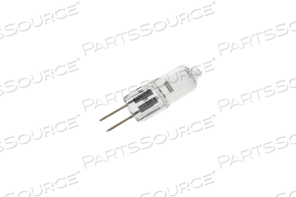 HALOGEN BULB, 20 W, 12 V, 1.67 A, 2-PIN(G4) 4 MM CENTER, T3, 2800 K, 320, 2000 HR 