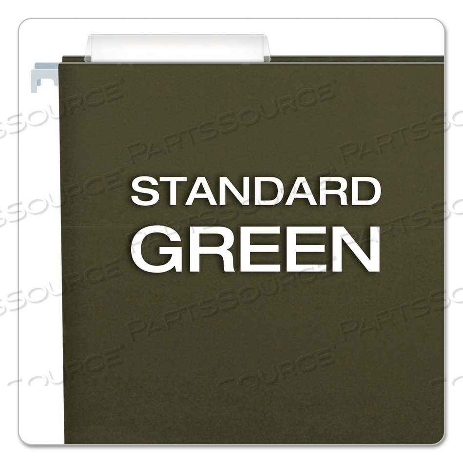 STANDARD GREEN HANGING FOLDERS, LETTER SIZE, 1/3-CUT TABS, STANDARD GREEN by Esselte Pendaflex Corp. STANDARD GREEN HANGING FOLDERS, LETTER SIZE, 1/3-CUT TABS, STANDARD GREEN by Esselte Pendaflex Corp.