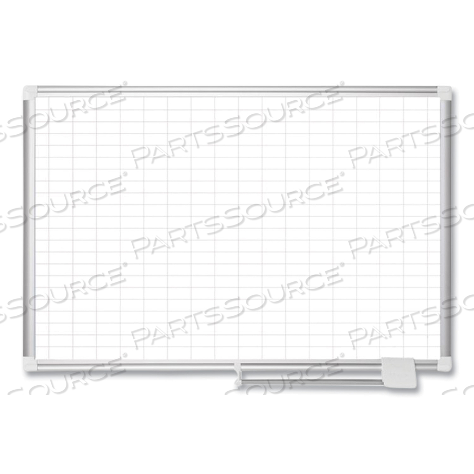 GRID PLANNING BOARD, 1 X 2 GRID, 72 X 48, WHITE/SILVER by MasterVision