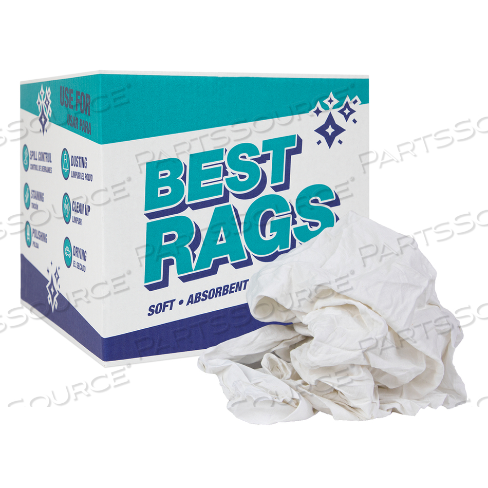 SHEET RECLAIMED RAGS - WHITE - 10 LB BOX by Monarch Brands Inc.