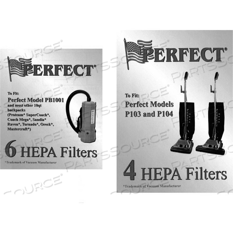 PERFECT PRODUCTS HEPA FILTER, WHITE 4/PACK by Nationwide Sales PERFECT PRODUCTS HEPA FILTER, WHITE 4/PACK by Nationwide Sales