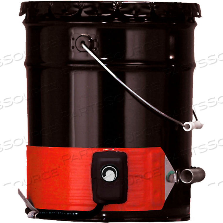 SILICONE RUBBER PAIL HEATER FOR 5 GALLON STEEL PAIL, 50-425F, 120V by Briskheat