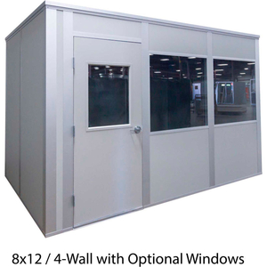 INPLANT OFFICE, GRAY VINYL INT & EXT, 10X10, 4-WALL, CLASS C FIRE & STC27 SOUND by Porta-King