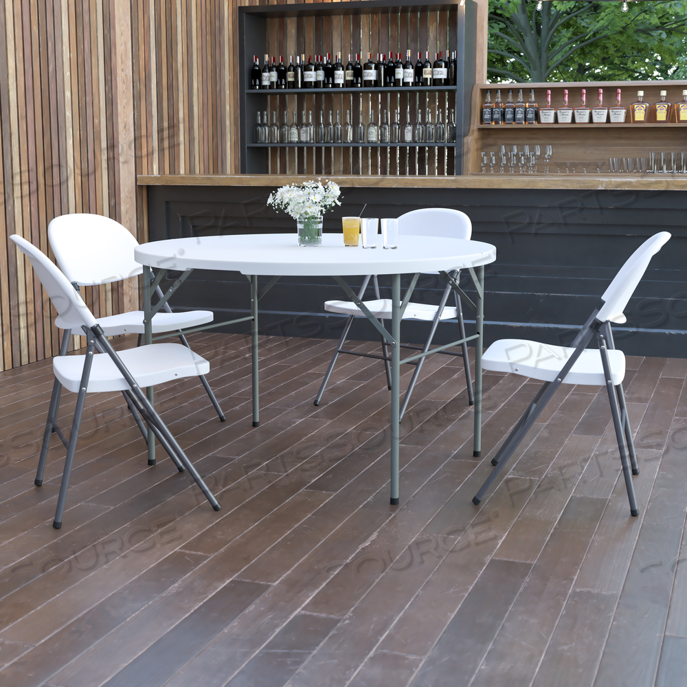 WH 48RND PLASTIC BI-FOLD TABLE by Flash Furniture