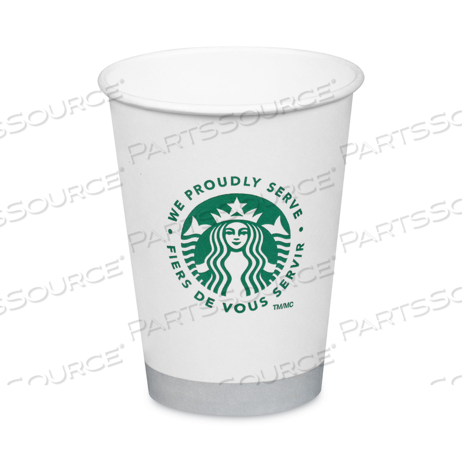 HOT CUPS, 12 OZ, WHITE WITH GREEN STARBUCKS LOGO by Starbucks HOT CUPS, 12 OZ, WHITE WITH GREEN STARBUCKS LOGO by Starbucks
