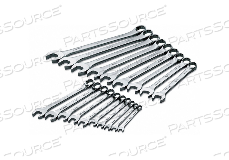 COMBO WRENCH SET CHROME 6-24MM 19 PC by SK Professional Tools