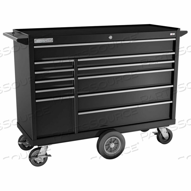 CHAMPION FMPRO 54"W X 20-1/4"D X 43-1/8"H 11 DRAWER BLACK ROLLER CABINET by Independent Design Inc CHAMPION FMPRO 54"W X 20-1/4"D X 43-1/8"H 11 DRAWER BLACK ROLLER CABINET by Independent Design Inc