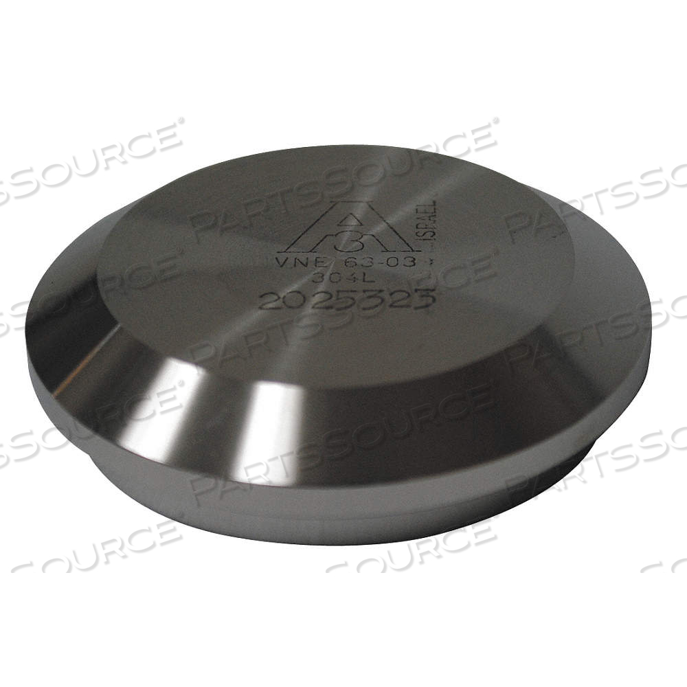 MALE CAP, 304 STAINLESS STEEL, E LINE, 2 1/2 IN TUBE OD, 32 RA, 3/4 IN OVERALL LG by Approved Vendor