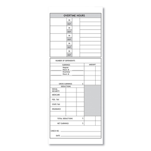 TIME CLOCK CARDS FOR PYRAMID TECHNOLOGIES 1000/2000, TWO SIDES, 3.5 X 9, 100/PACK by Pyramid