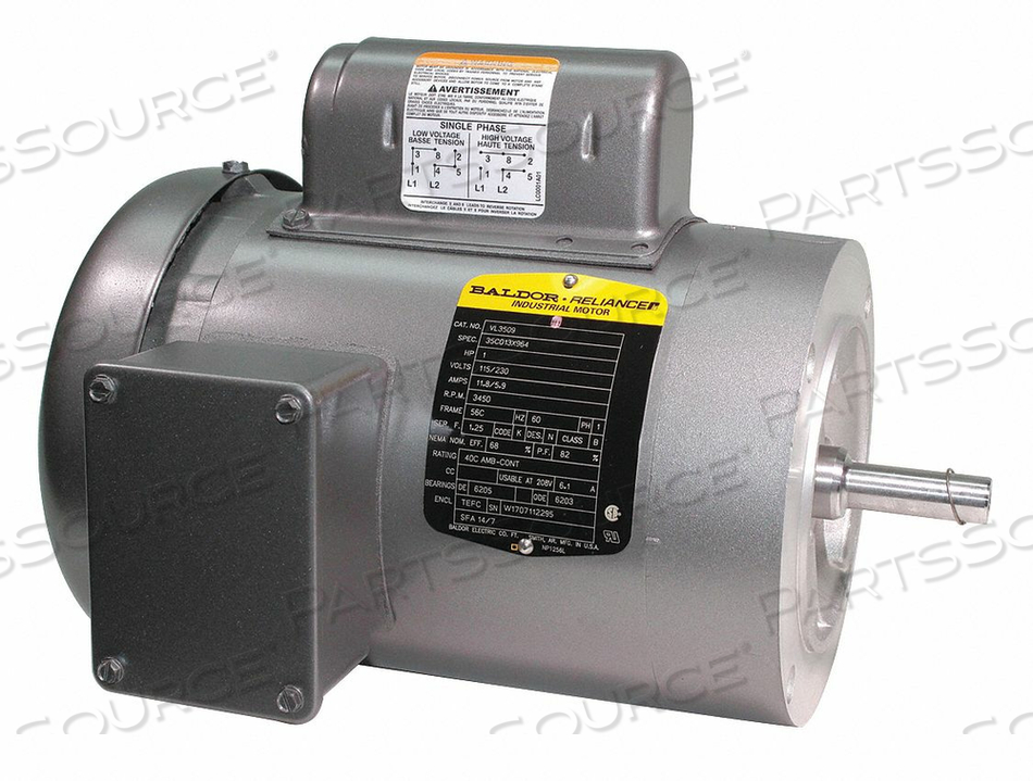 MOTOR 1 HP 3450 RPM 115/230V 56C TEFC by BALDOR MOTOR 1 HP 3450 RPM 115/230V 56C TEFC by BALDOR