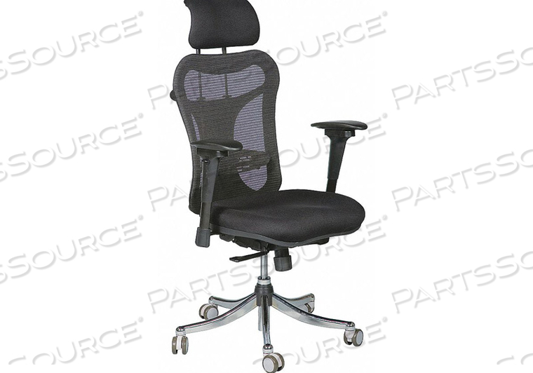 EXEC CHAIR FABRIC BLACK 17-20 SEAT HT 