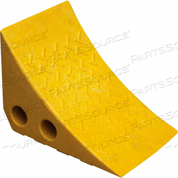 YELLOW RECYCLED PLASTIC WHEEL CHOCK 10-1/2"L X 7-1/2"W X 7-1/2"H by Vestil Manufacturing Corp. YELLOW RECYCLED PLASTIC WHEEL CHOCK 10-1/2"L X 7-1/2"W X 7-1/2"H by Vestil Manufacturing Corp.