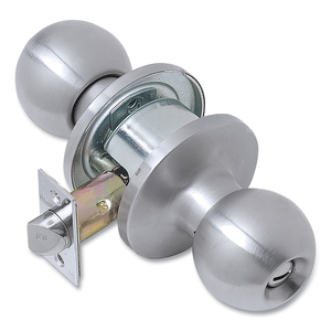 LIGHT DUTY COMMERCIAL PRIVACY KNOB LOCKSET, STAINLESS STEEL FINISH by Tell