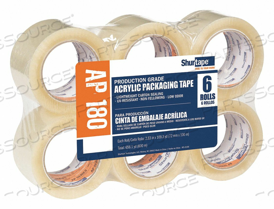 PACKAGING TAPE 72MM W 100M L PK6 by Shurtape