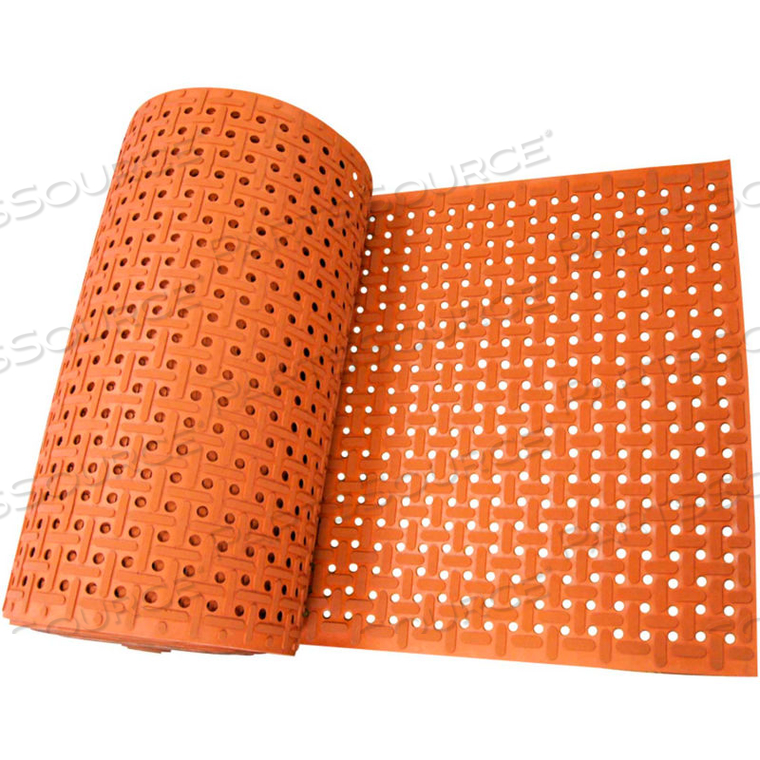 PAW GRIP NON-SLIP RUBBER MATTING 3/8" THICK 3' X 10' RED 