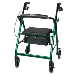 4-WHEEL ROLLATOR, 6 IN. WHEEL, 32 - 37 IN. HANDLE, GREEN, 300 LBS, ALUMINUM FRAME by McKesson
