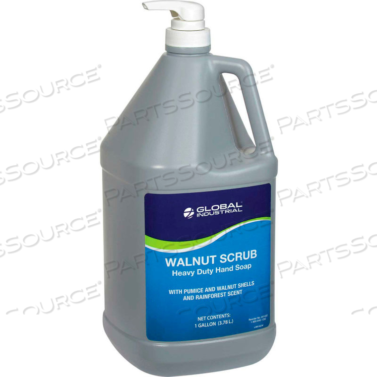 WALNUT SCRUB HEAVY DUTY HAND CLEANER, RAINFOREST SCENT, PUMP GALLON - 4/CASE 